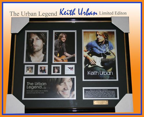 KEITH URBAN MUSIC MEMORABILIA SIGNED FRAME LIMITED 499  