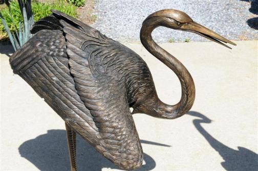 Bronze Heron Fountain, Statue  