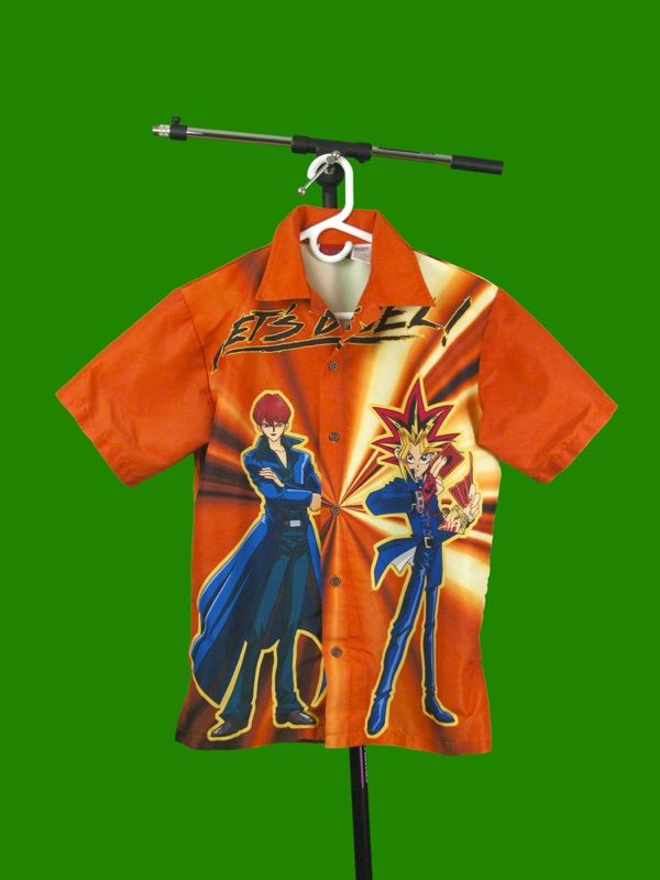 YU GI OH BUTTON DOWN POLYESTER SHIRT YOUTH M  