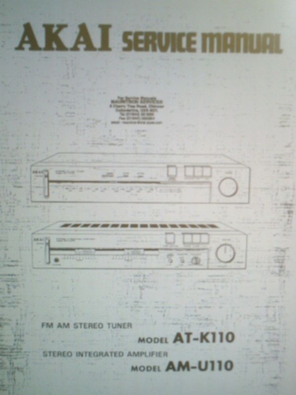 AKAI AM U110 ST INT AMP AT K110 ST TUN SERVICE MANUAL  