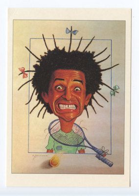 art Mustacchi comic old 1980s Yannick Noah Tennis  