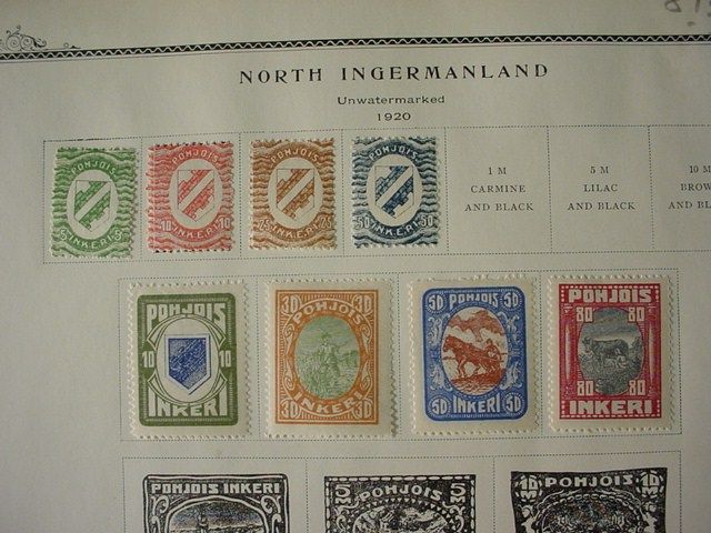 NORTH INGERMANLAND Pohjois Inkeri RUSSIA STAMPS 1 Page Old Collection 