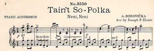 Taint So Polka Borovicka Elsnic Accordion Sheet Music  