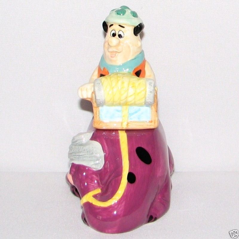 FLINTSTONES~1990s Salt Pepper~Fred Riding Dinosaur~MIB  