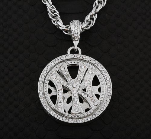 SPINNER YANKEES hip hop pendant Necklace BLING HIPHOP  