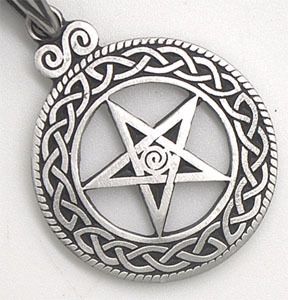 Celtic Pentacle Star Talisman Silver Pewter Pendant  