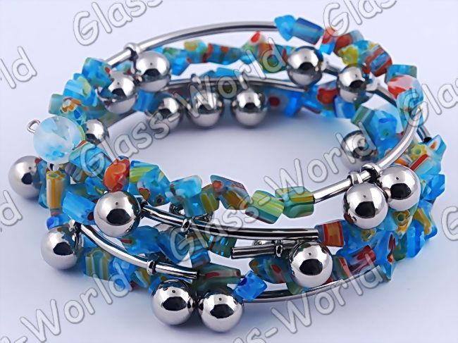 12strands Charms Glass Bead Handwork Spring Bracelets  