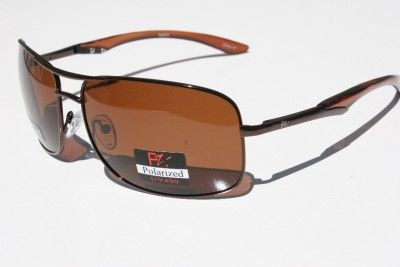 Pablo Zanetti Polarized Sunglasses Rectangle Brown Fish  