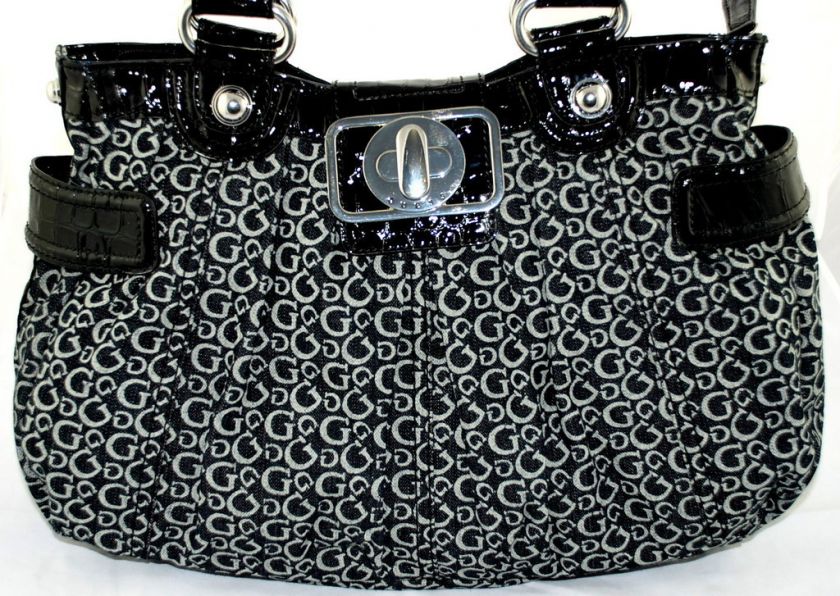 GUESS G LOGO MAJESTY BLACK HANDBAG PURSE SHOULDER BAG NWT  