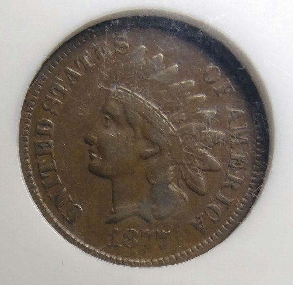 1877 INDIAN ONE CENT NGC XF40 PERFECT SUPER  