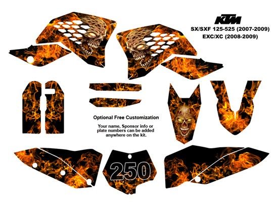 KTM SX/SXF 125 525/EXC   XC Graphics Decal Kit 9500N  