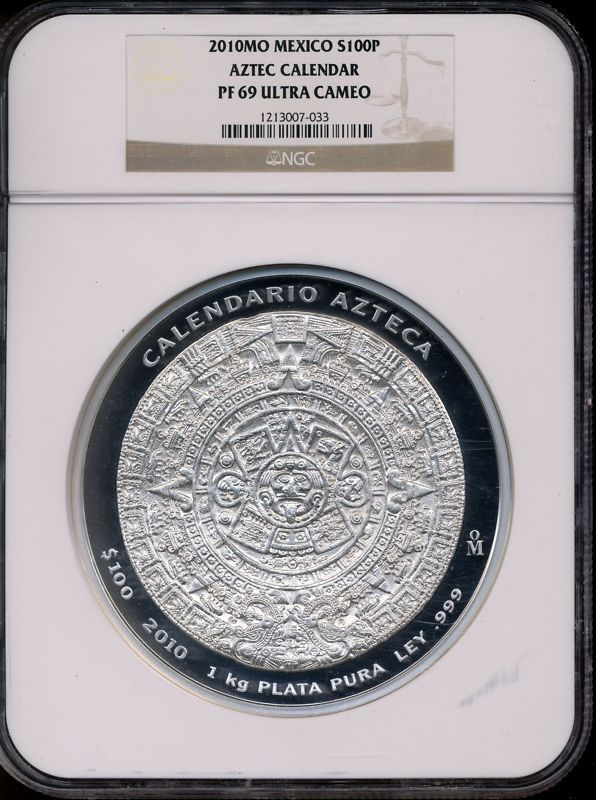 2010 Aztec Calendar Kilo Silver NGC PF69UC  