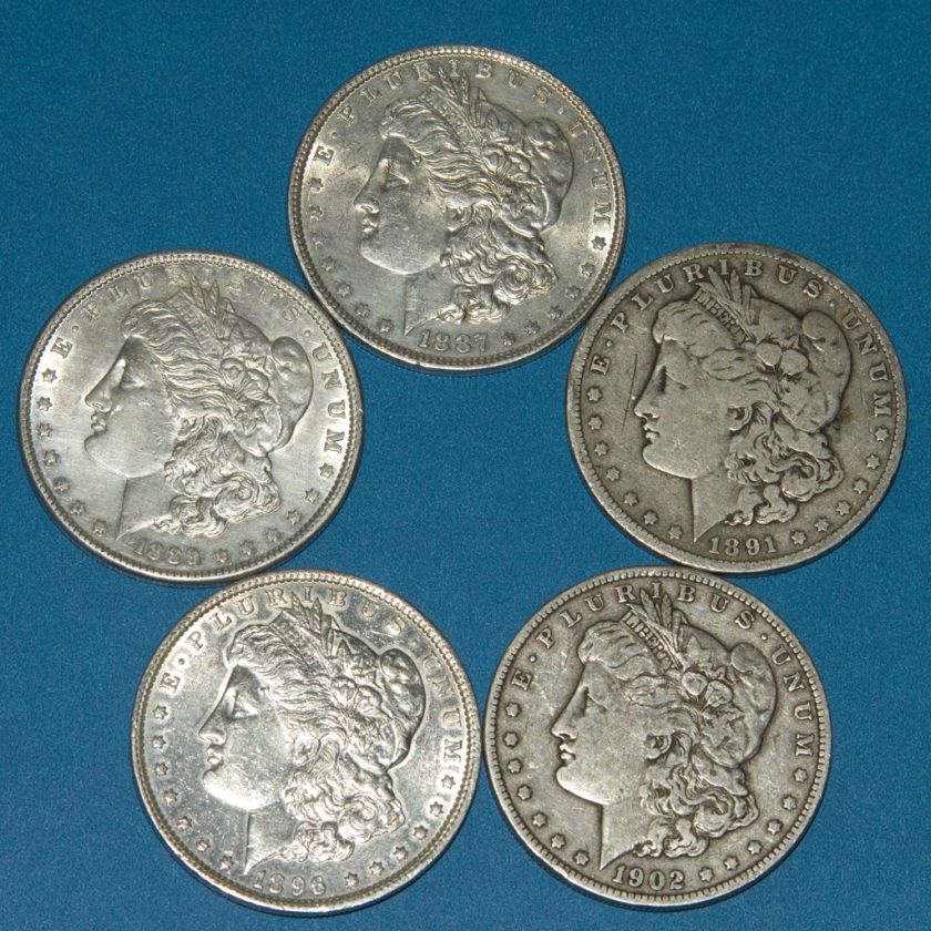   Lot 1887 1889 1891 1896 1902 p Morgan collectible cc E82 )  