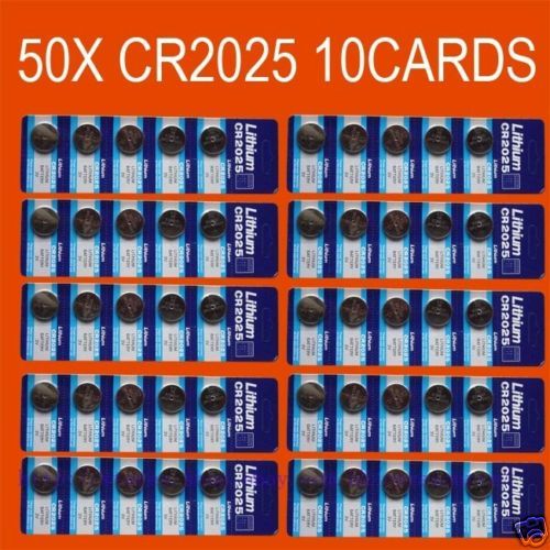 50x CR2025 BR2025 2025 3V LITHIUM BATTERIES FREESHIP  