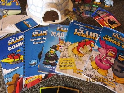 Huge Club Penguin Lot Cards Igloo Books Coins Characters Jitsu etc 