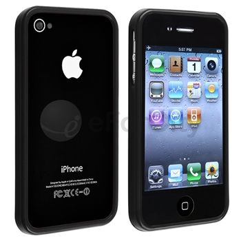 Bumper Black Shinny Gel Rubber Skin Case Cover+PRIVACY FILTER for 