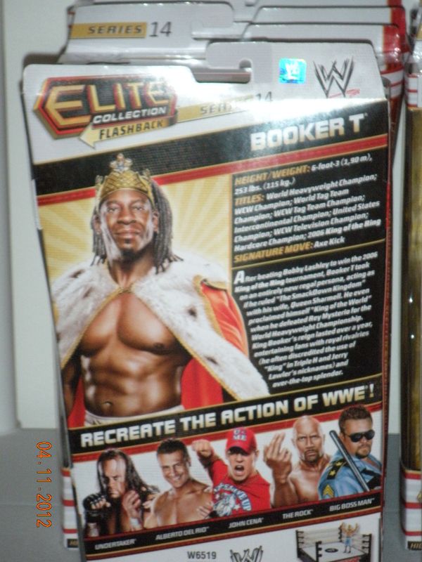 WWE MATTEL ELITE 14 FLASHBACK BOOKER T, MOC, UNOPENED, PERFECT 