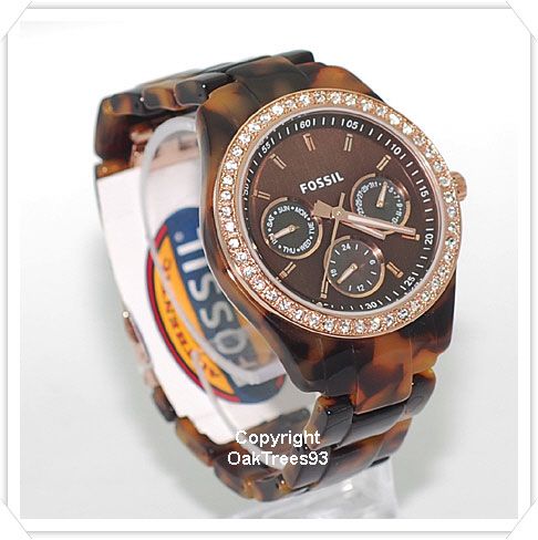 FOSSIL WOEMENS STELLA FAUX TORTOIS FUNTION WATCH ES2923  