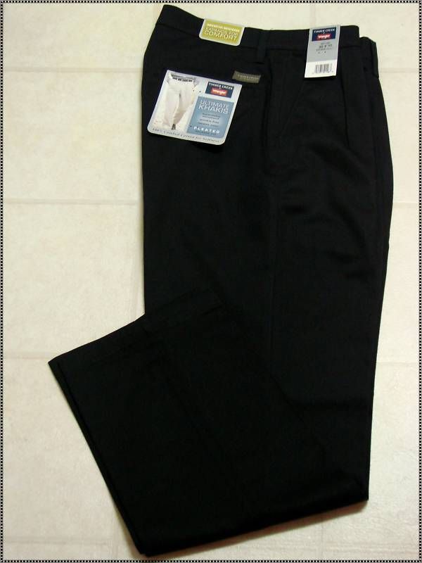 MENS WRANGLER TIMBER CREEK BLACK KHAKI PANTS  