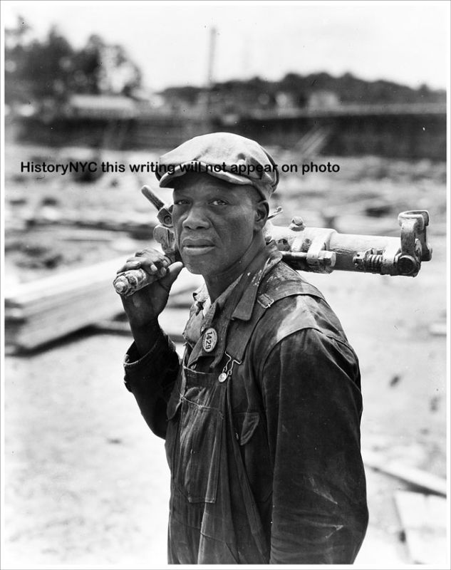 1935 WPA TVA NEGRO WORKER WHEELER DAM ALABAMA PHOTO  