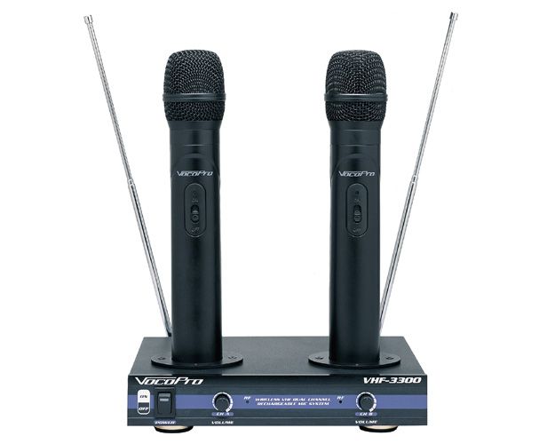 VocoPro VHF 3300 Dual Mic Recharge Wireless Microphone  