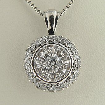 70 CT Diamond Ladies Pendant 18k White Gold  