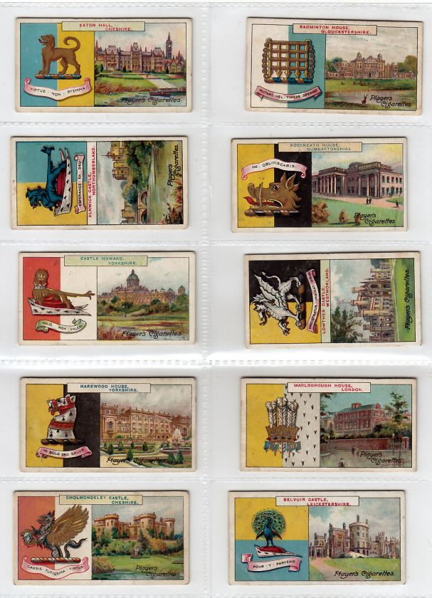 Complete Set of Fifty 103 Year Old British Castle Cards  