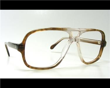 NOS 2 TONE BROWN FADE NAVIGATOR VINTAGE EYEGLASS FRAME 54 THICK 