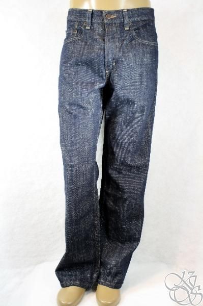 LEVIS JEANS 569 Loose Fit Straight Leg Soft Rinsed Dark Denim Pants 