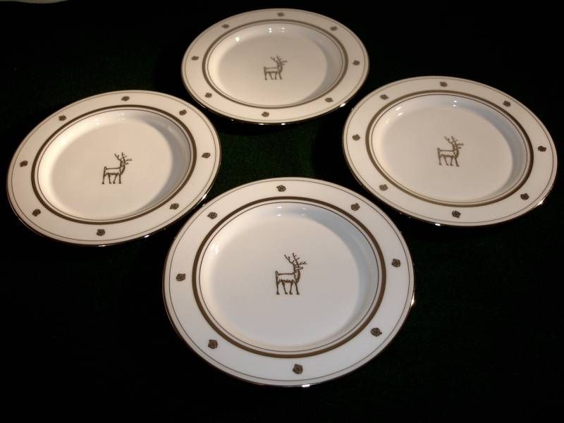 Kate Spade Donner Road Set of 12 Tidbit Plates Reindeer Motif NIB 