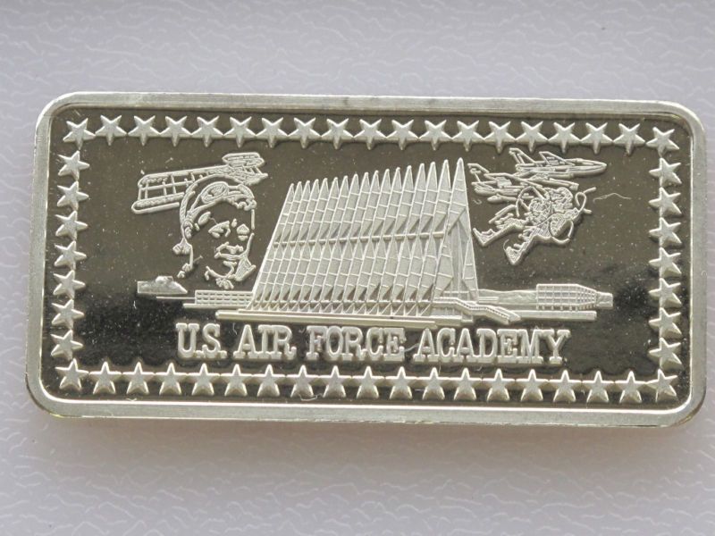 AIR FORCE ACADEMY SILVER BAR HAMILTON MINT A6178  