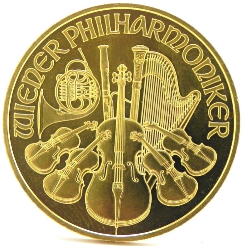 Ultra Rare 100 Euro 1 oz 2005 WIENER PHILHARMONIKER .9999 GOLD COIN 1 