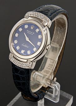 Rolex Cellini Cellisima 6672 18k White Gold and Diamond Ladies Watch 