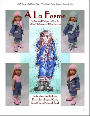 La Ferme Fashion Pattern for 10 Inch Ann Estelle  