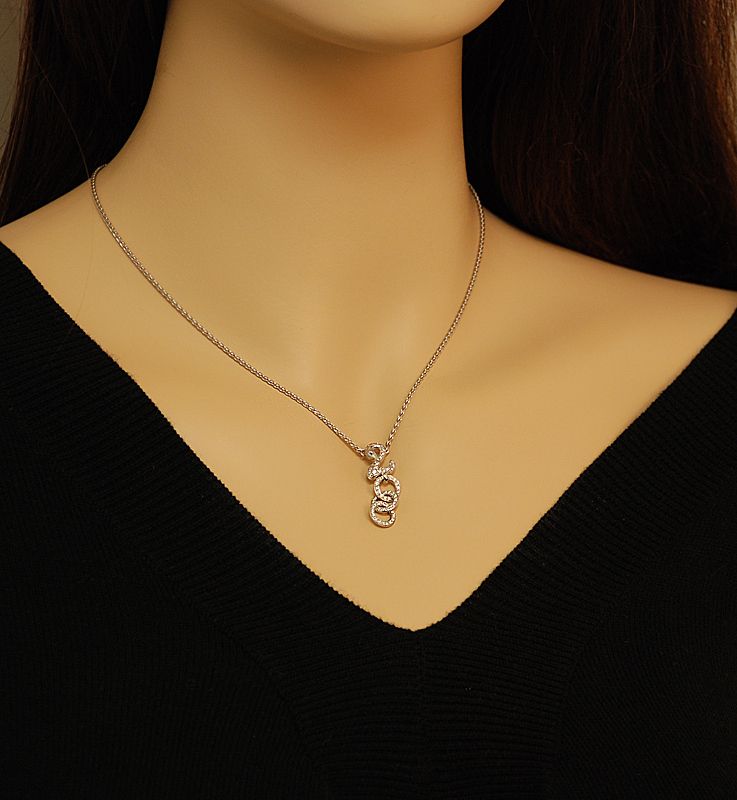 Carrera y Carrera 18K White Gold Diamond Swan Necklace  