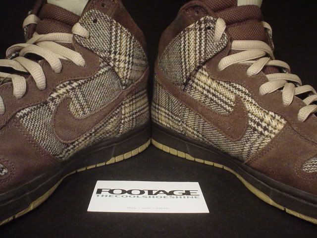 2004 Nike Dunk High Pro SB TWEED BAROQUE BROWN FLANNEL PLAID Sz 10.5 