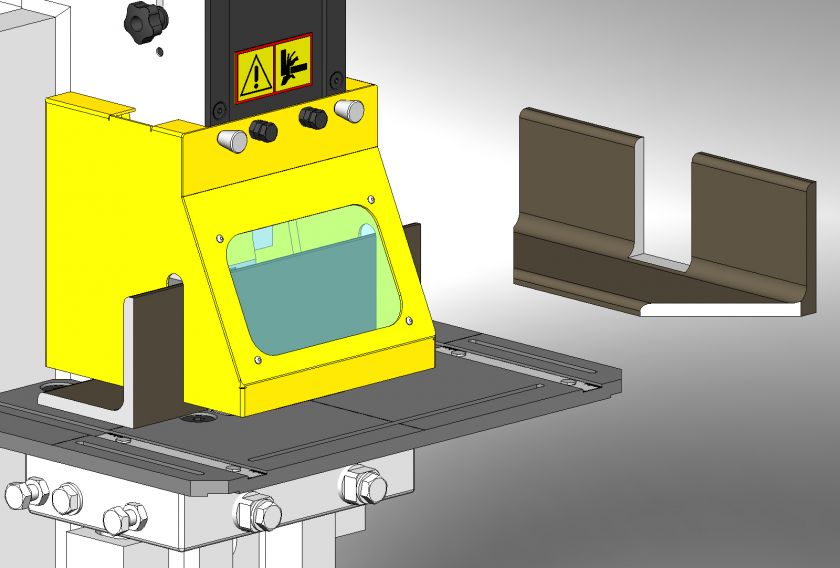   notching unit complete with relevant tools and supporting table