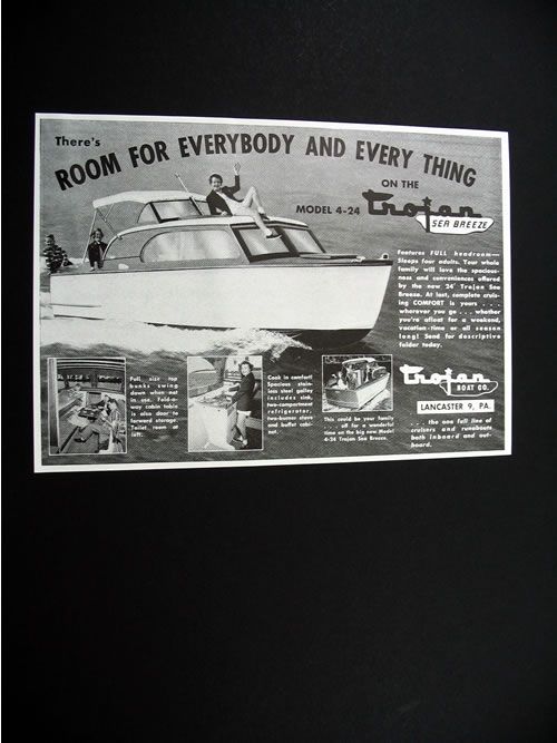 Trojan Boats Co. Sea Breeze model 4 24 boat 1955 Ad  