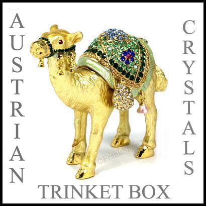 Exquisite Camel Trinket Box w/ Austrian Crystals  