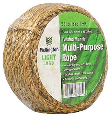 ea WELLINGTON 28764 1/4 x 50 NATURAL MANILLA ROPE  