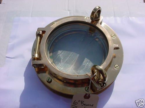 ABI 6  GLASS BRONZE PORTLIGHT PORTHOLE PORT LIGHT  