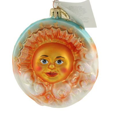 New Christopher Radko Rare Fairweather Friend Sun Face Cloudy Clear 