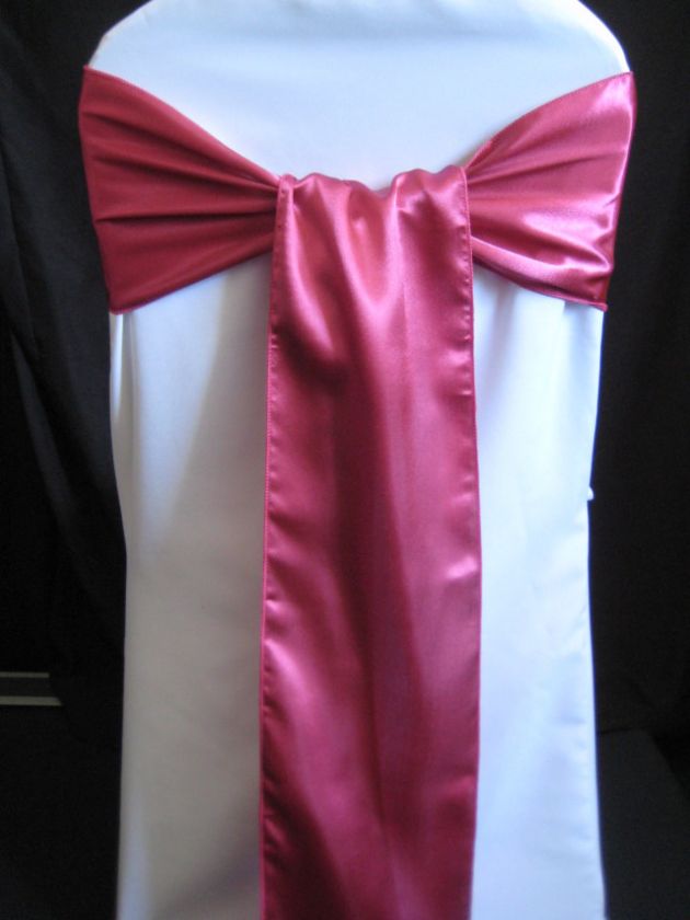 100 WATERMELON SATIN WEDDING CHAIR SASHES BOWS  