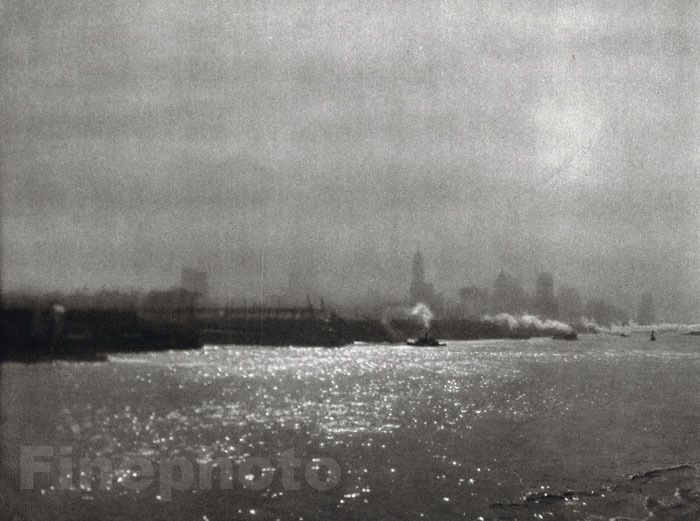 1926 NEW YORK CITY North River Waterfront By E.O. HOPPE  