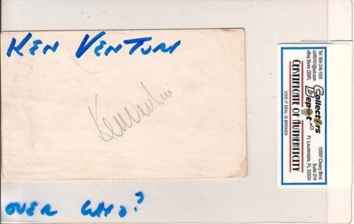 KEN VENTURI 5 PGA Wins US Open Signed Index Card COA  