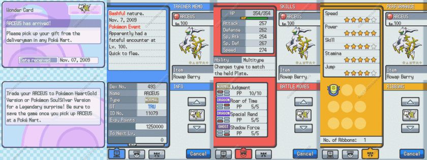 POKEMON SOUL SILVER *UNLOCKED* ALL 493 Lv100 SHINY ITEMS EVENTS 