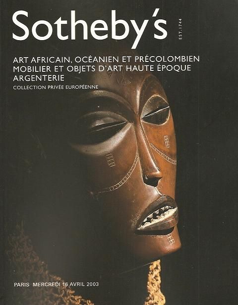 you are bidding on a catalog s title sotheby s art africain oceaninen 