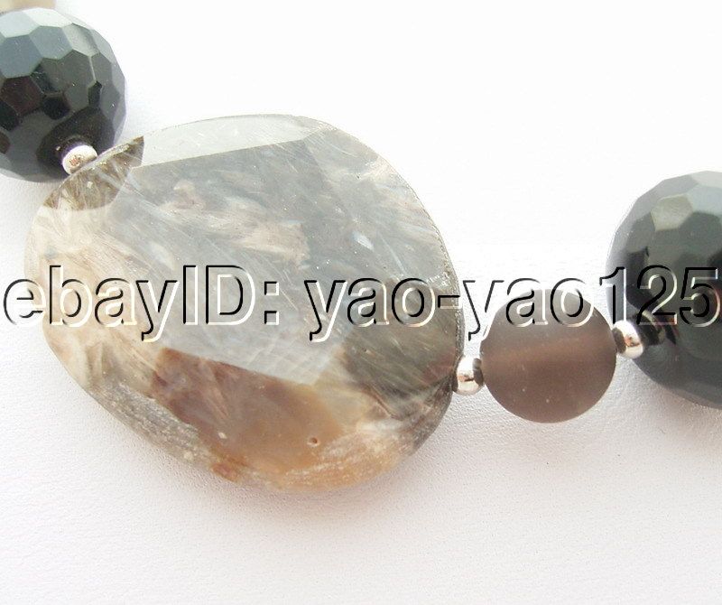 Beautiful Pearl&Onyx&Agate&Crystal Necklace  