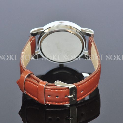 New Classic Dial mens Analog Quartz Wrist Brown Leather Band Watch M10 