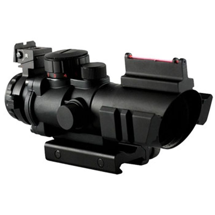 Aim Sports 4x32 Tri Illuminated Scope Fiber Optic Sight Rapid Ranging 